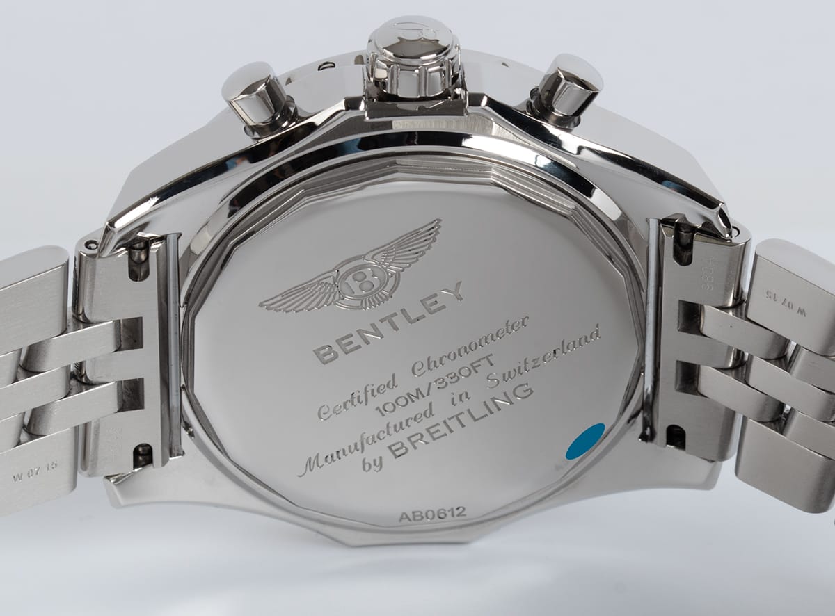 Caseback of Bentley Chronograph B06