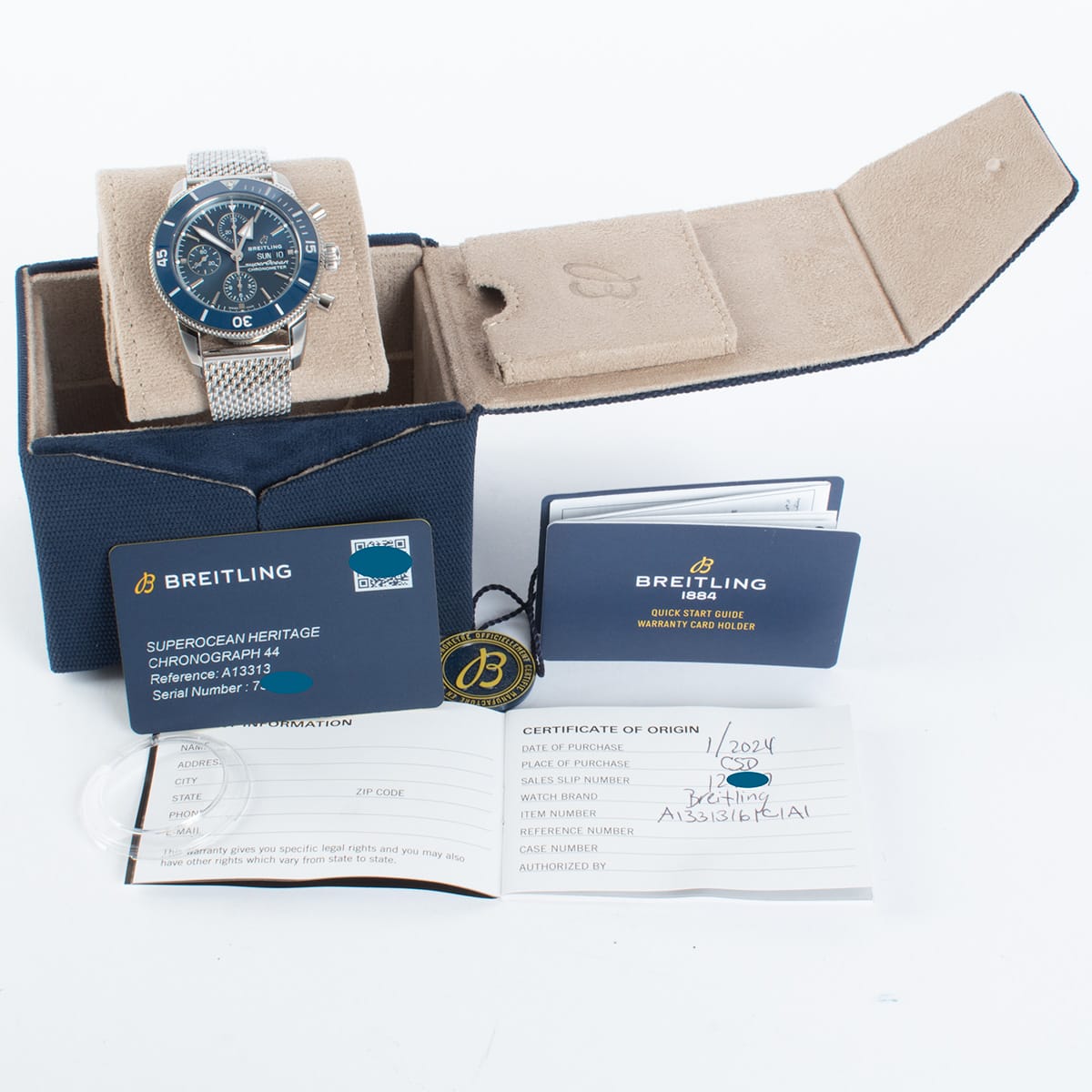 Box / Paper shot of Superocean Heritage Chronograph 44