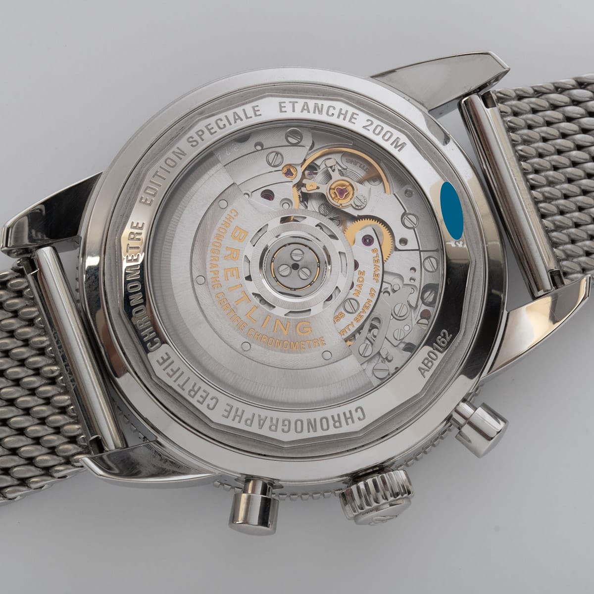 Caseback of SuperOcean Heritage B01 Chronograph 44