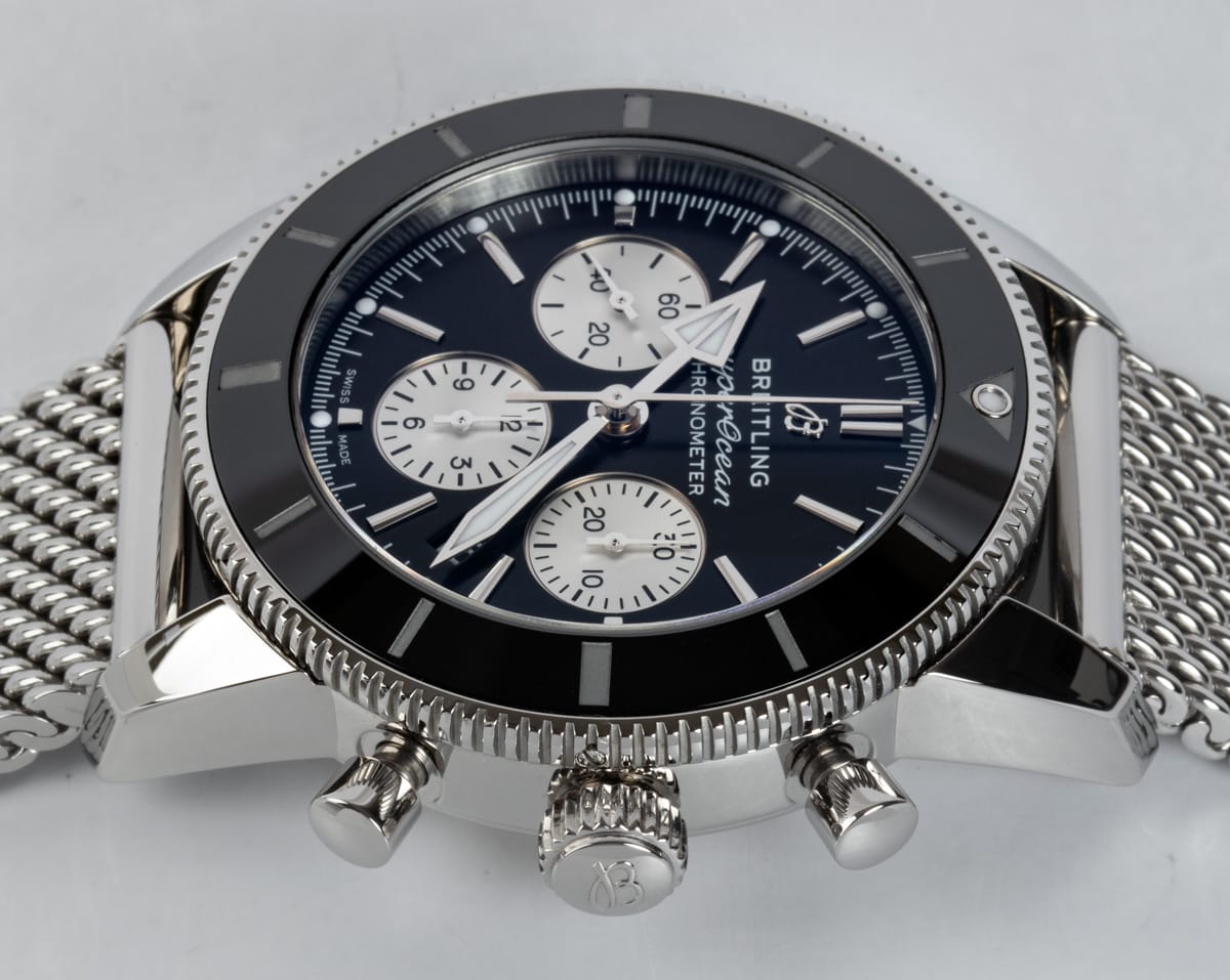 Crown Side Shot of SuperOcean Heritage B01 Chronograph 44