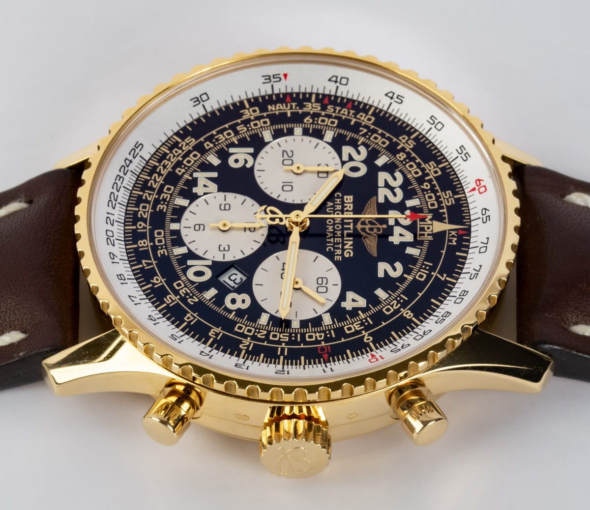 Crown Side Shot of Navitimer Cosmonaute