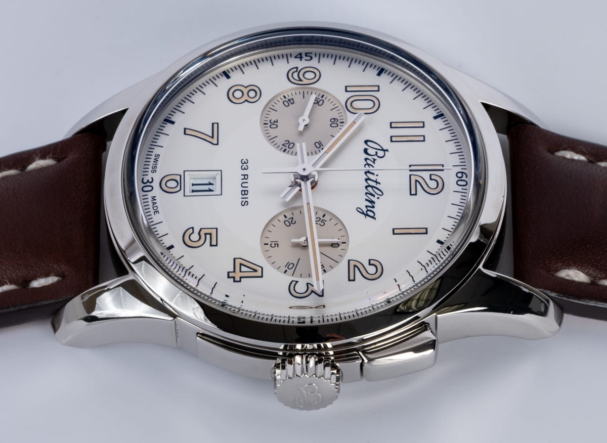 Crown Side Shot of Transocean Chronograph 1915