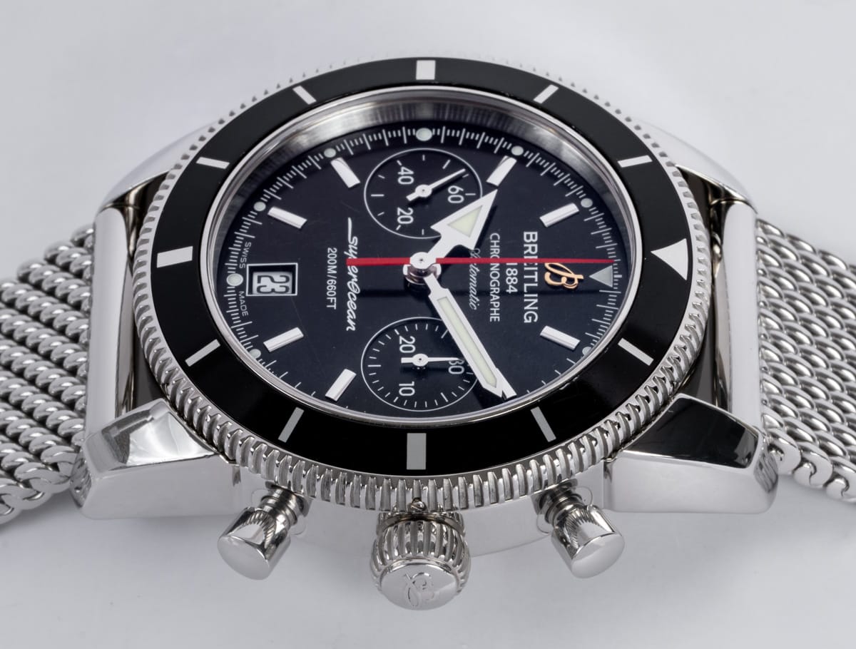 Crown Side Shot of SuperOcean Heritage Chronograph 44