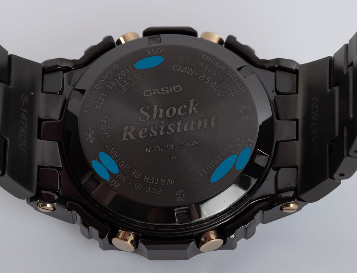 Caseback of G-Shock Camouflage Limited Edition