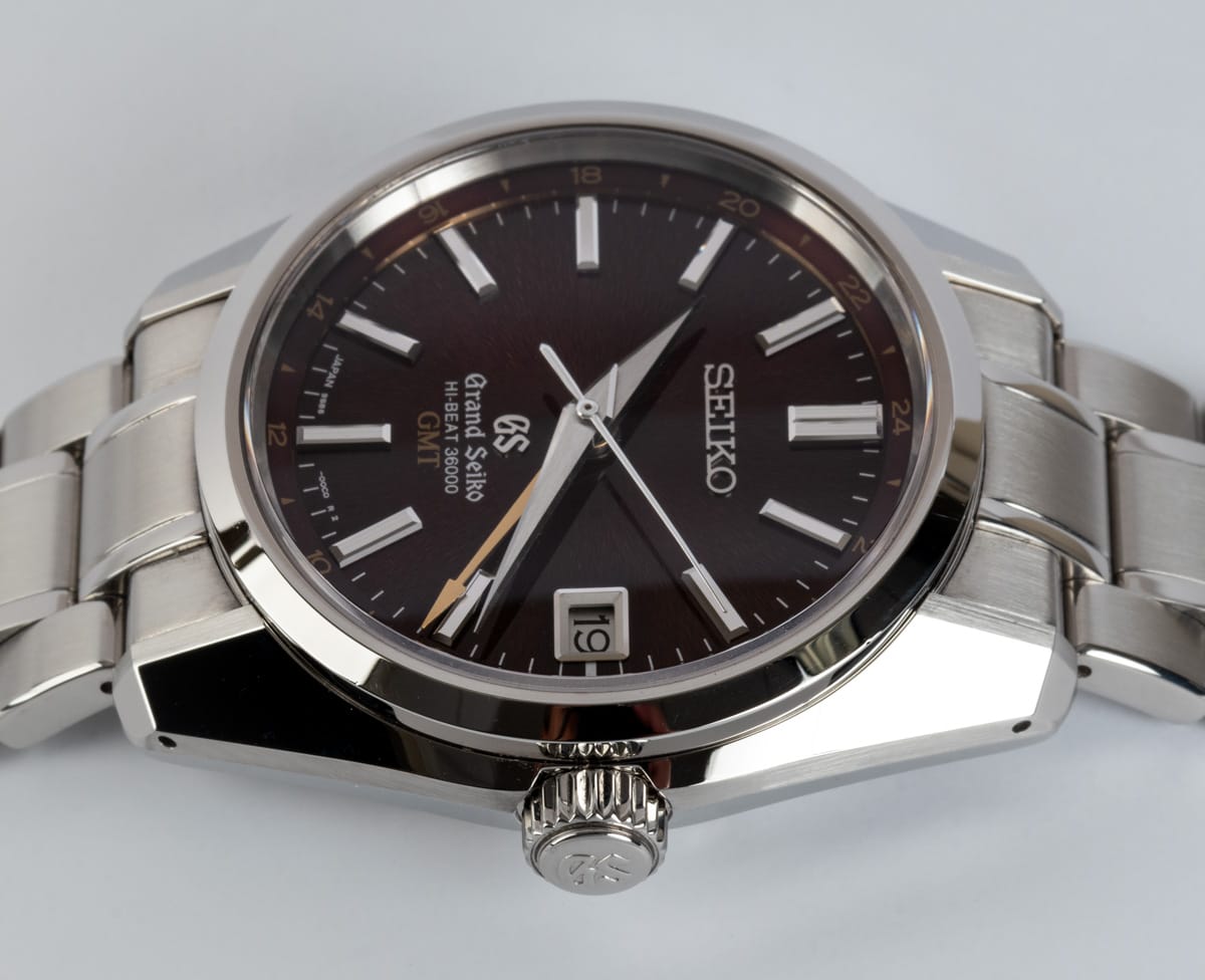 Crown Side Shot of Heritage Hi-Beat 36000 GMT '135th Annivesary'