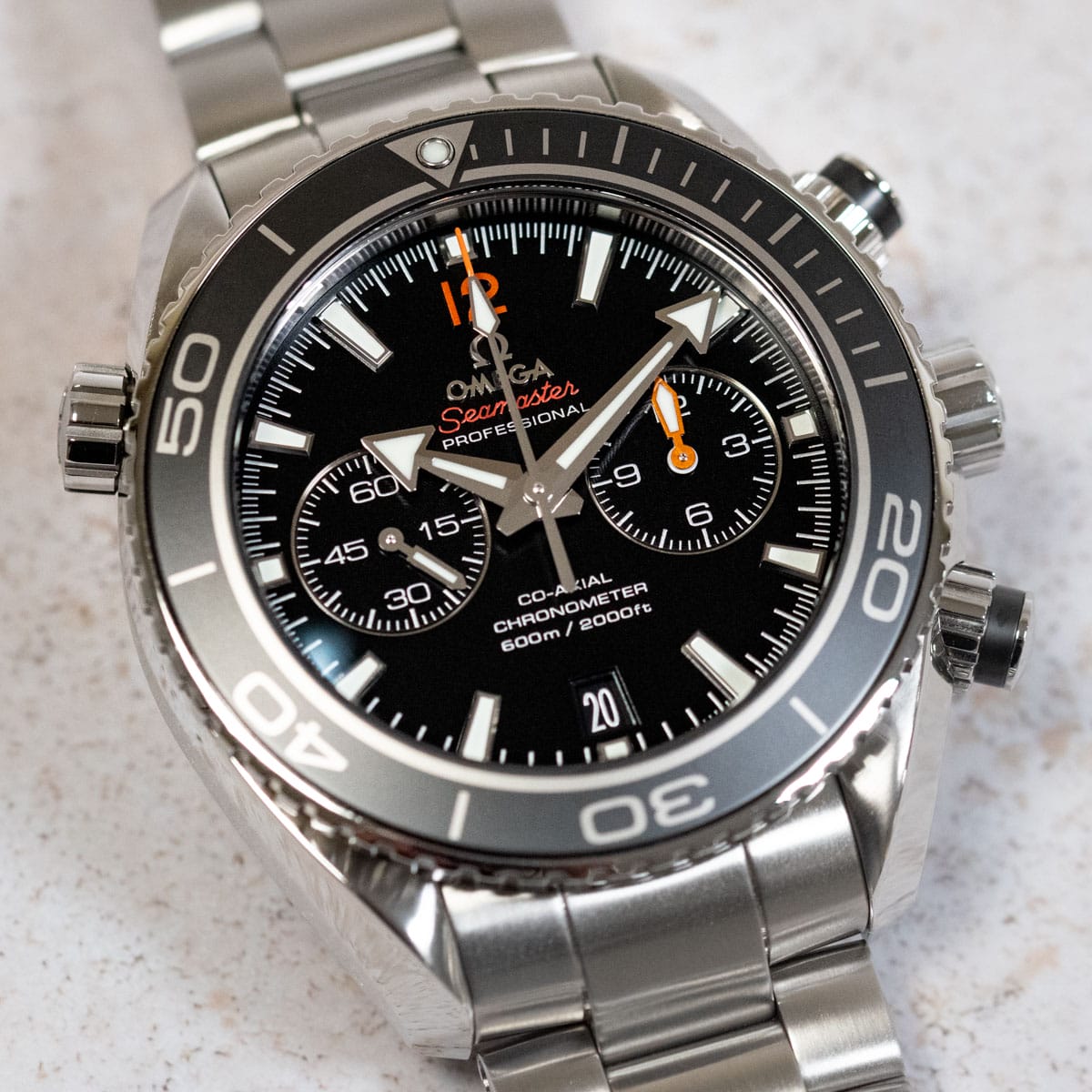 Stylied photo of  of Seamaster Planet Ocean Chronograph