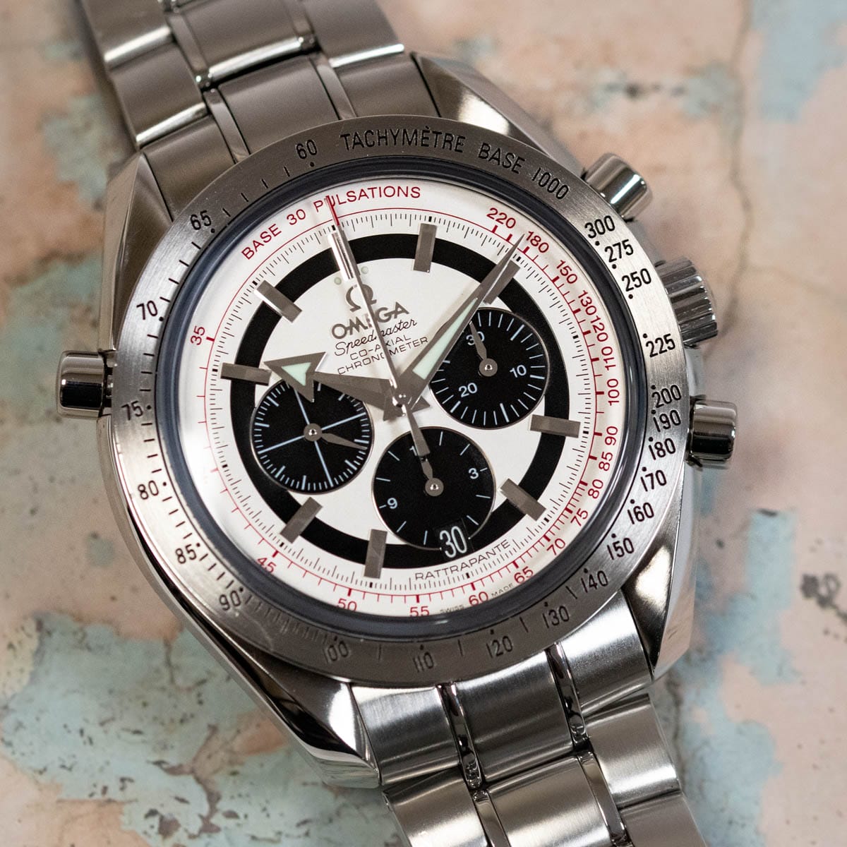 Stylied photo of  of Speedmaster Broad Arrow Co-Axial Rattrapante