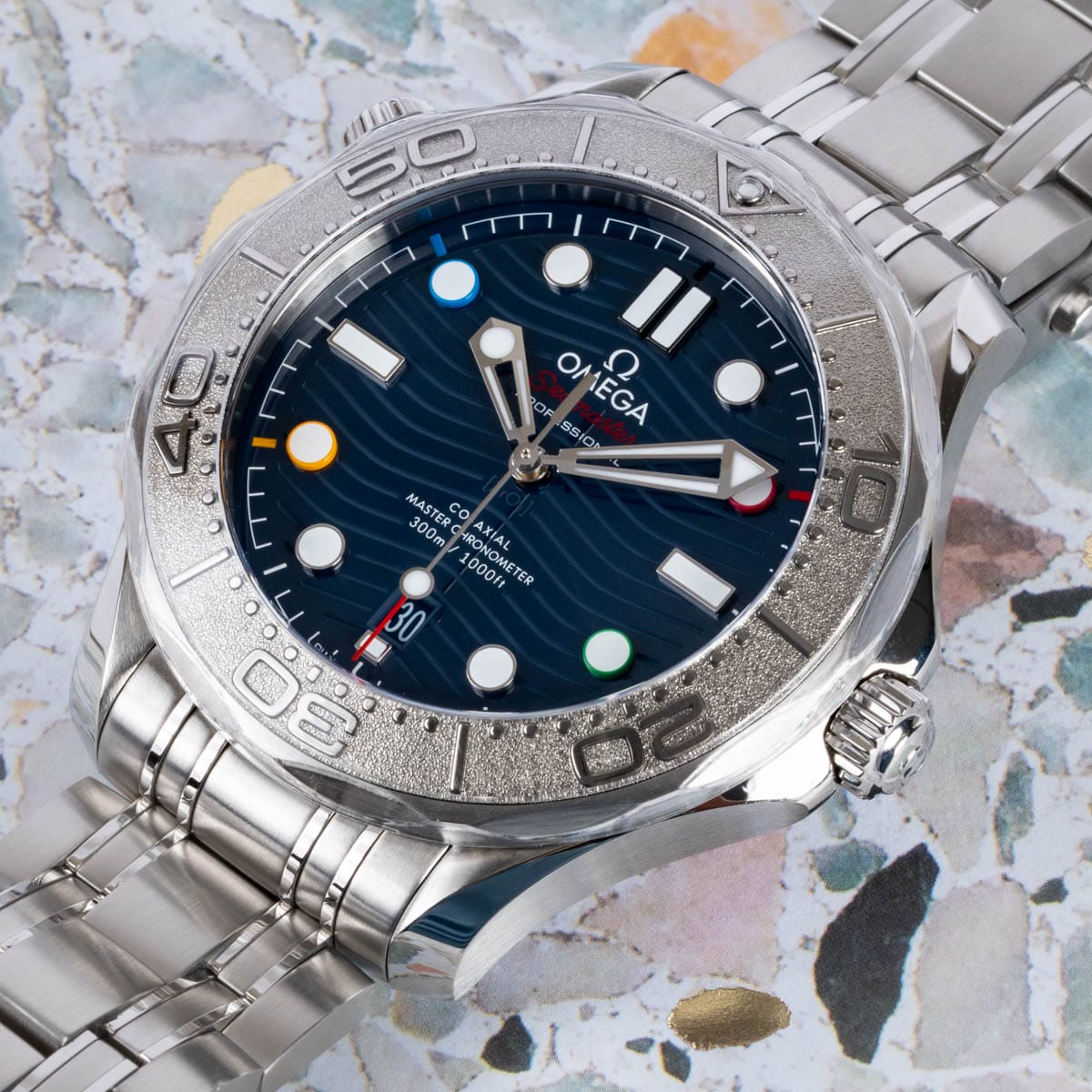 Stylied photo of  of Seamaster Diver 300M 'Beijing 2022'