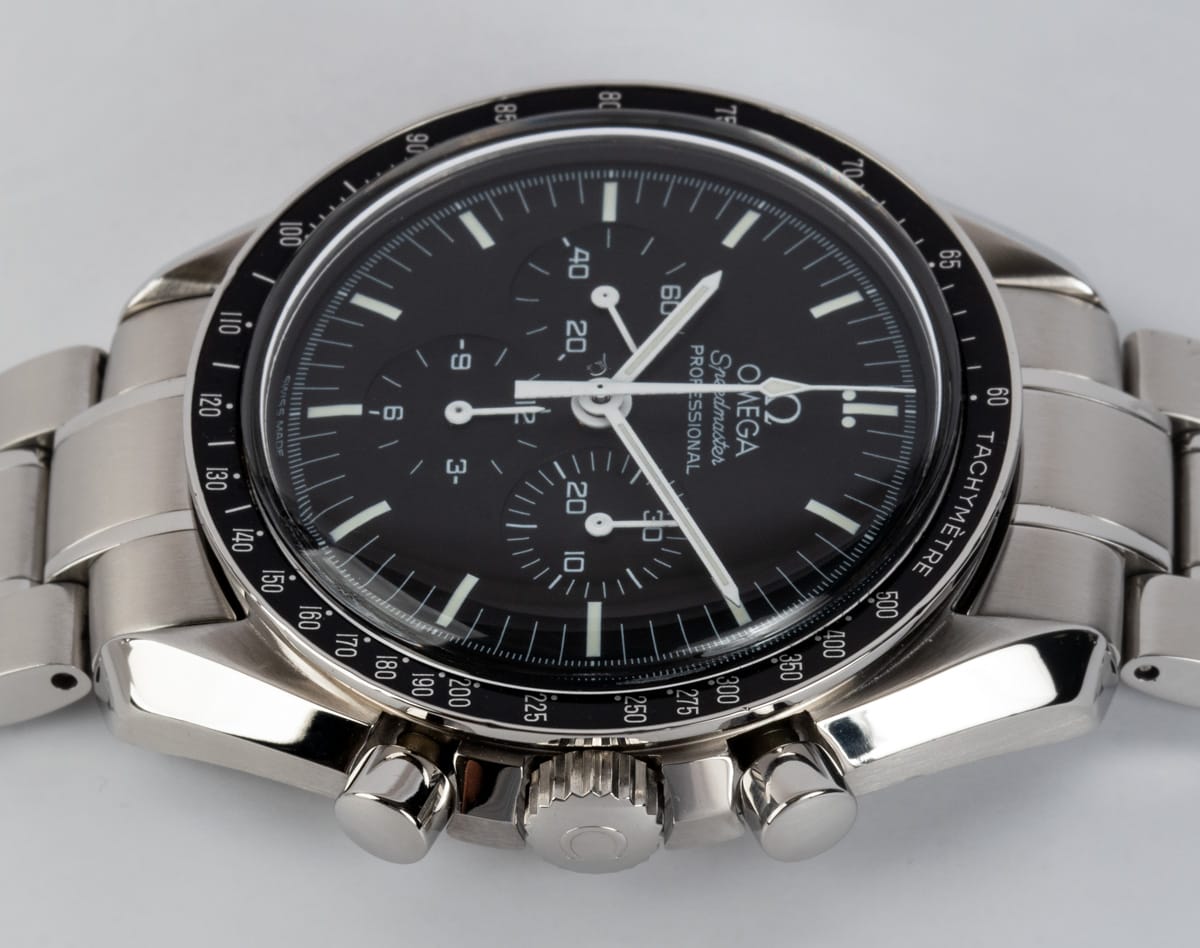 Crown Side Shot of Speedmaster Moonwatch