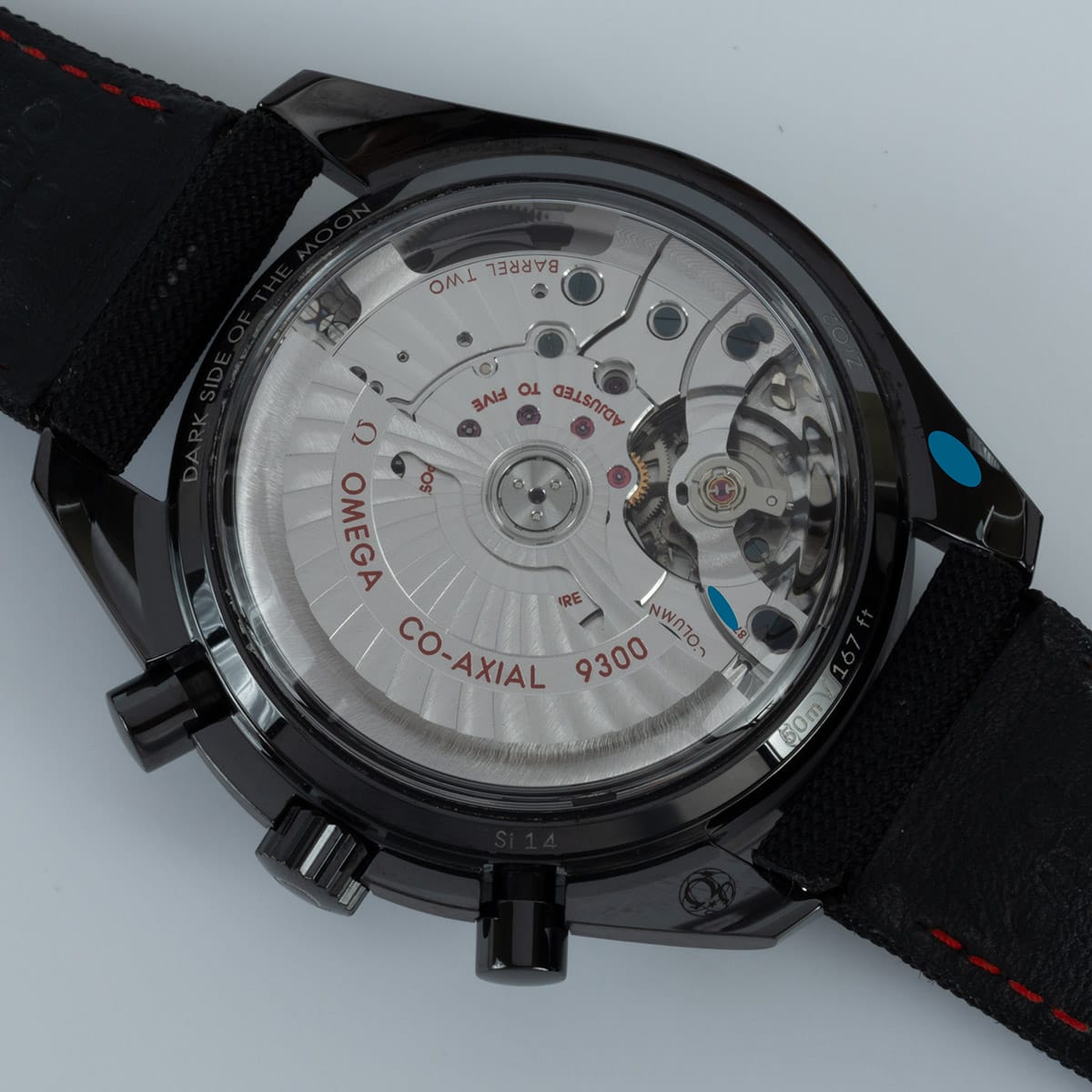 Caseback of Speedmaster Moonwatch  Chronograph 'Dark Side of the Moon'