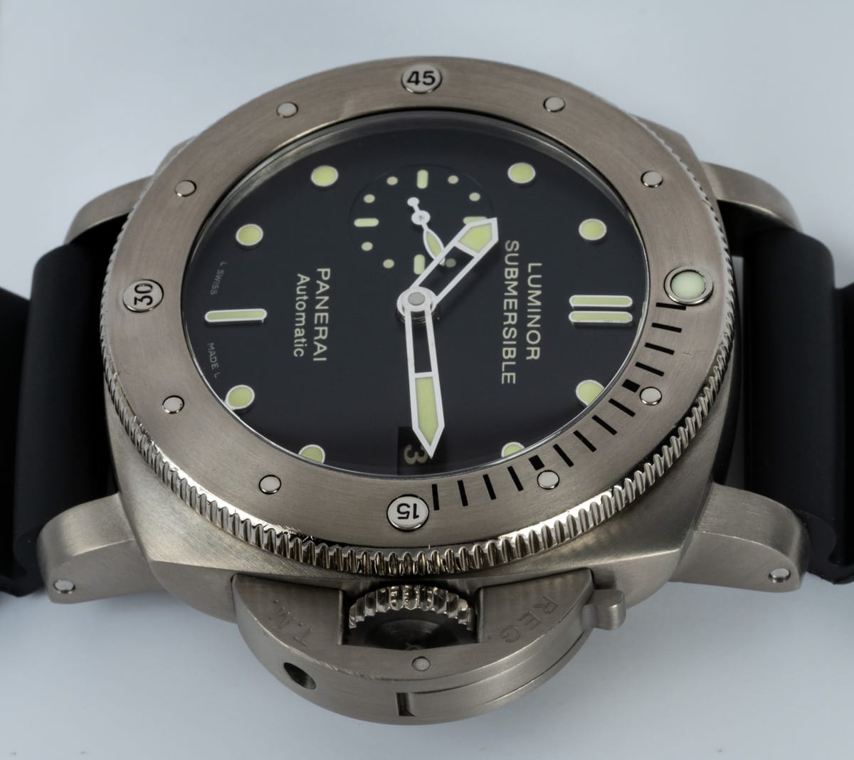 Crown Side Shot of Luminor Submersible 47MM