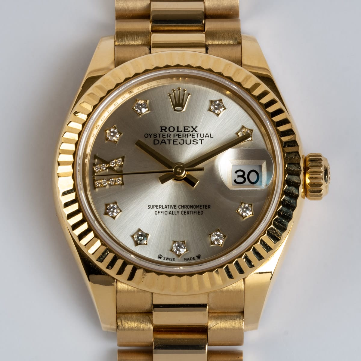 Front Shot  of Ladies Datejust President 28