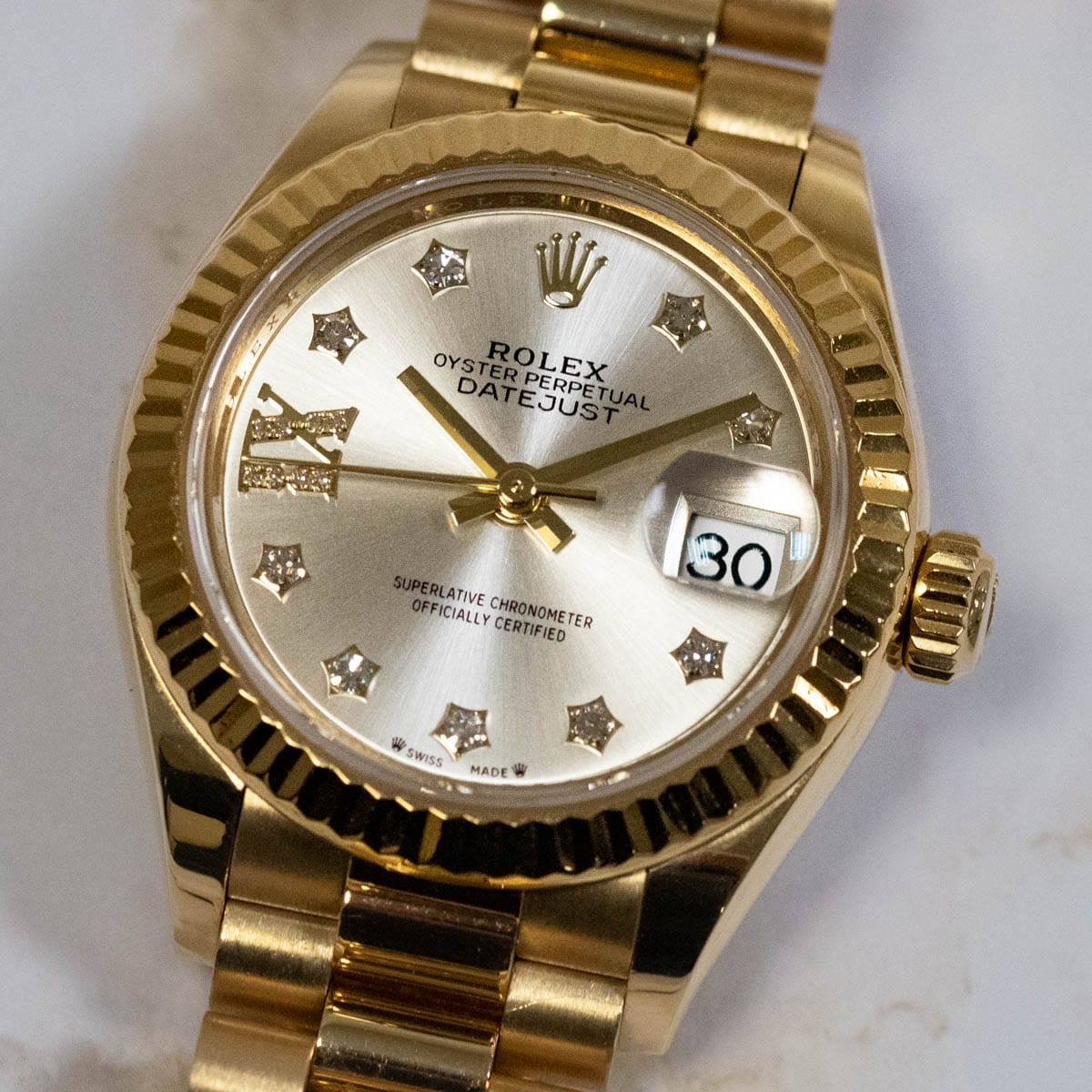 Stylied photo of  of Ladies Datejust President 28