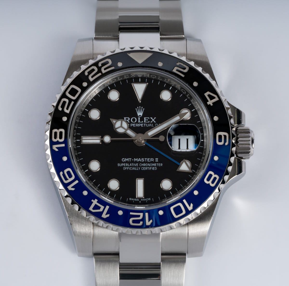 Front Shot  of GMT-Master II BLNR 'Batman'