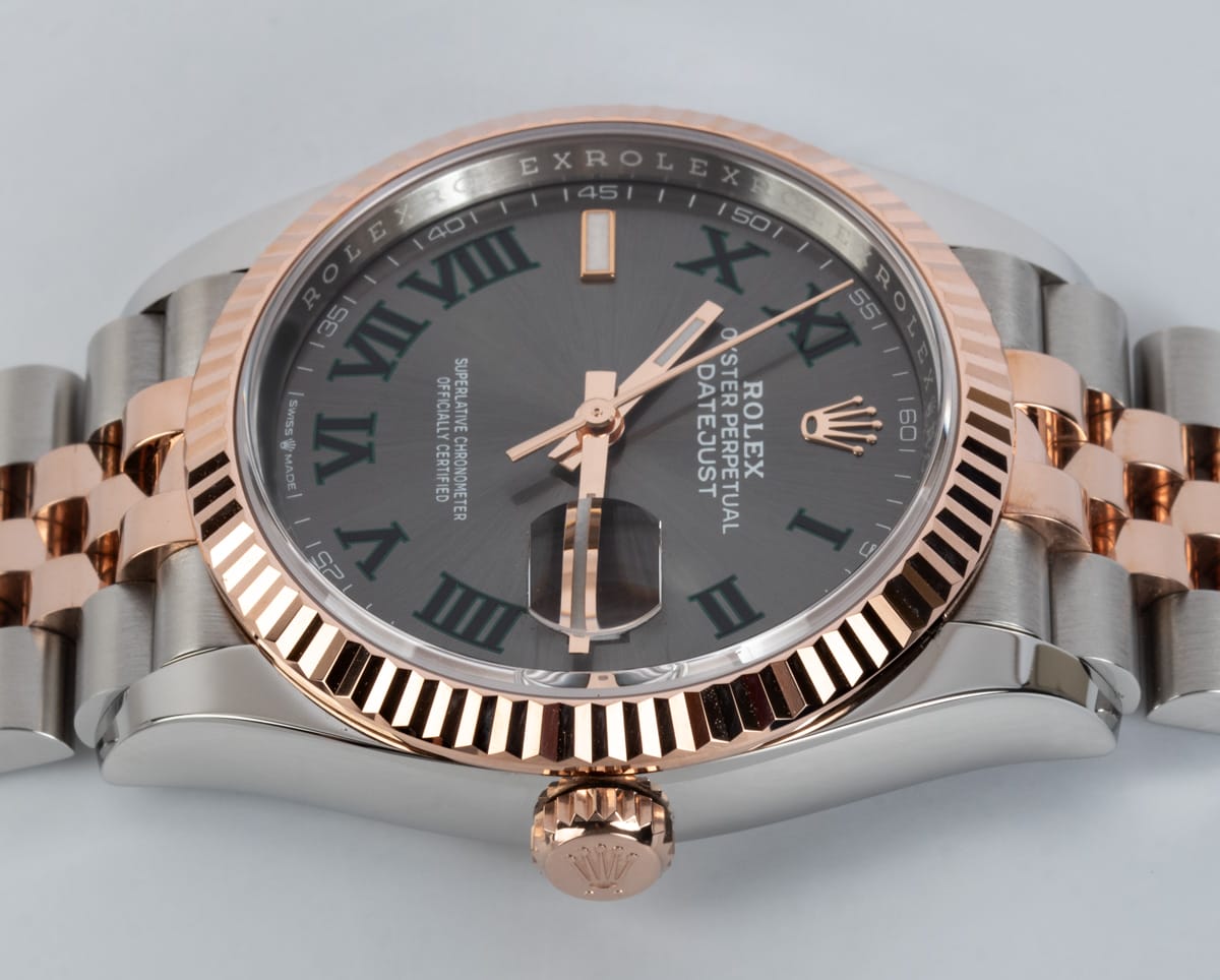 Crown Side Shot of Datejust 36 'Wimbledon'