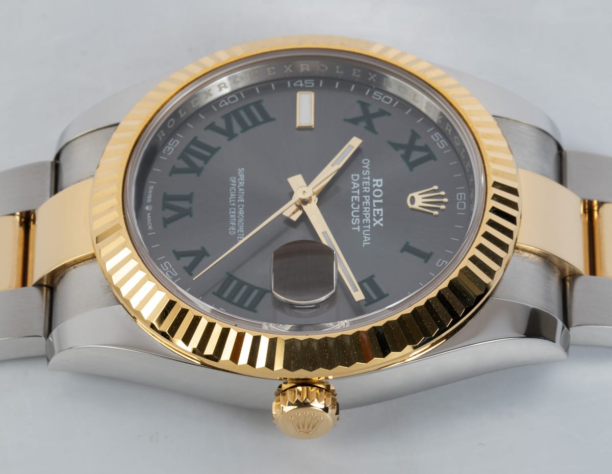 Crown Side Shot of Datejust 41 'Wimbledon'