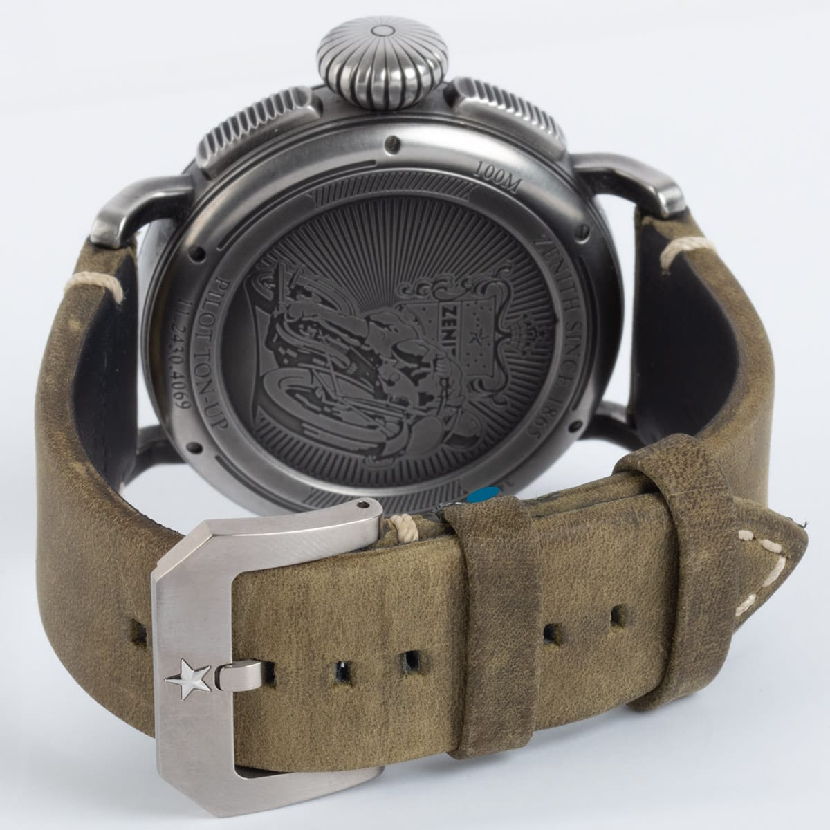 Rear / Band View of Pilot Type 20 Ton Up Chronograph