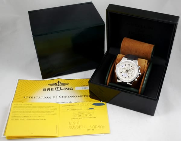 Box / Paper shot of Bentley GMT Chronograph
