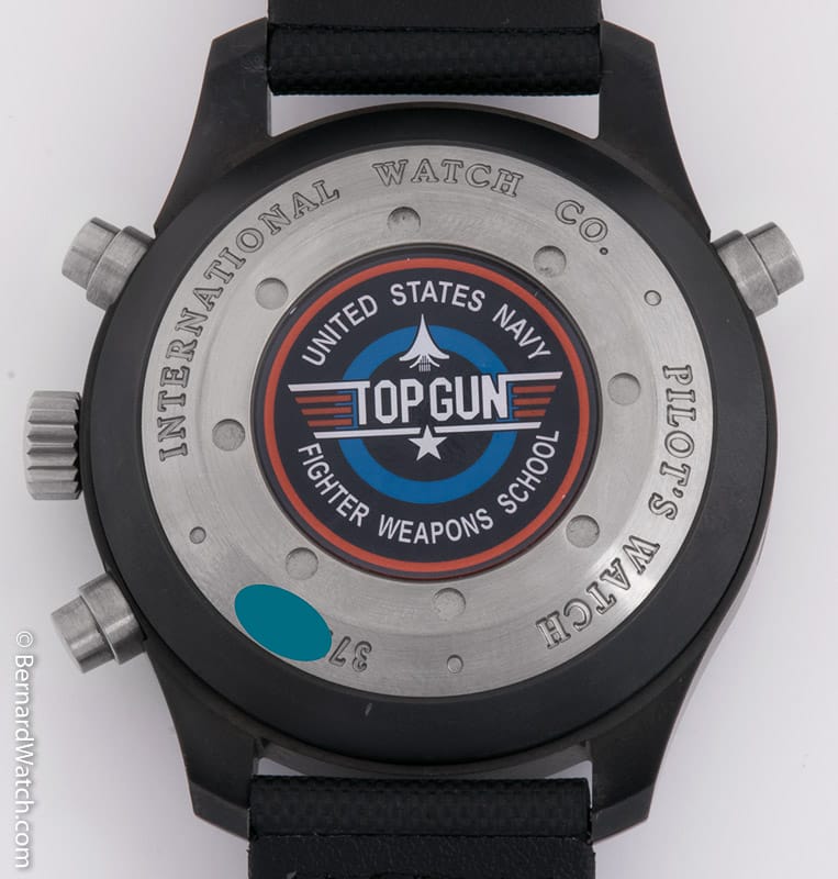 Caseback of Pilot's Watch Doppelchronograph Edition 'TOP GUN'