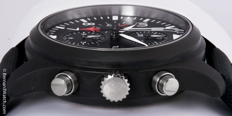 Crown Side Shot of Pilot's Watch Doppelchronograph Edition 'TOP GUN'