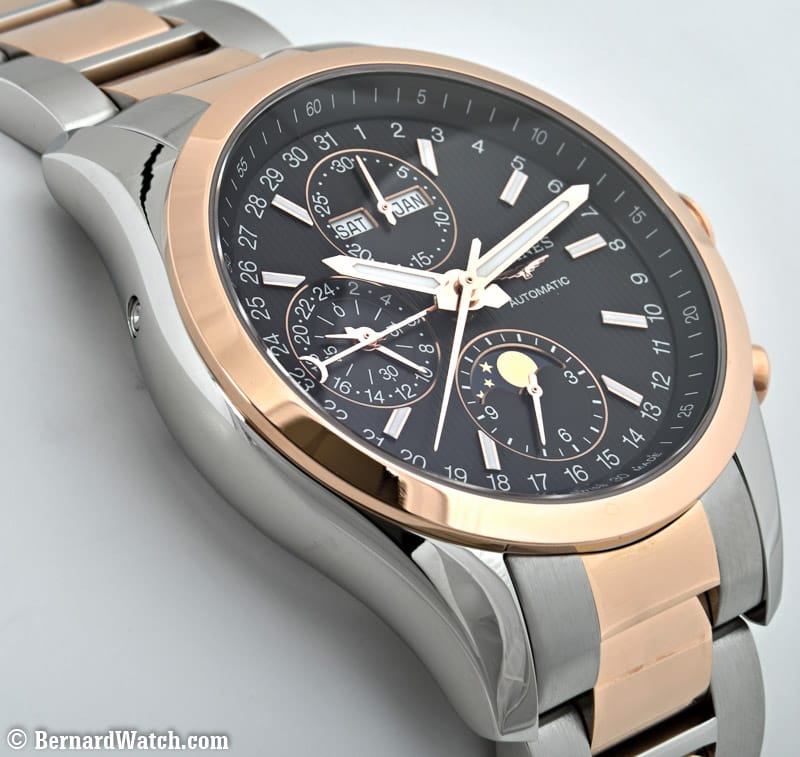 9' Side Shot of Conquest Classic Chronograph Moonphase 42mm