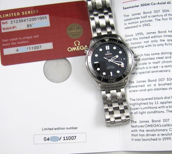 Paper shot of Seamaster Professional James Bond 50th Anniversary Limited Edition