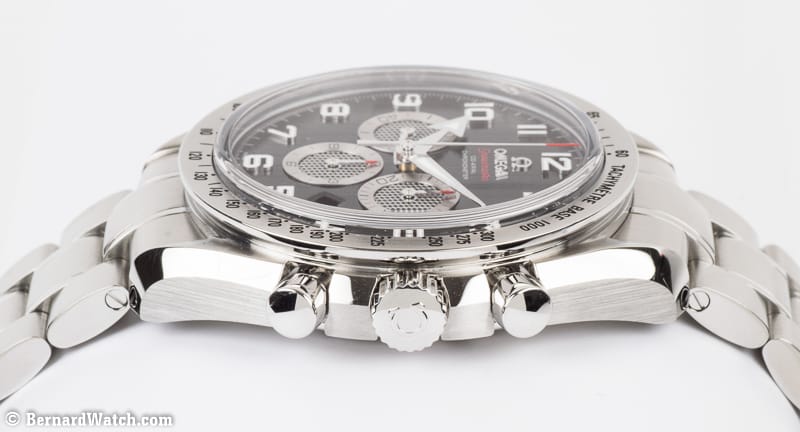 Crown Side Shot of Speedmaster Broad Arrow Co-Axial Chronograph 44.25 mm