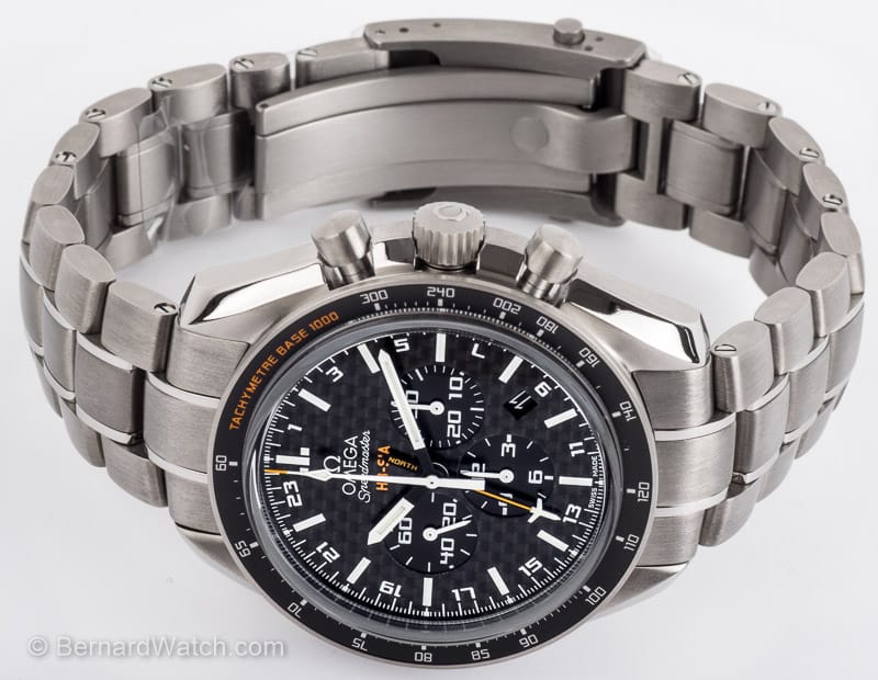 Front View of Speedmaster HB-SIA 'Solar Impulse' Co-Axial GMT Chronograph