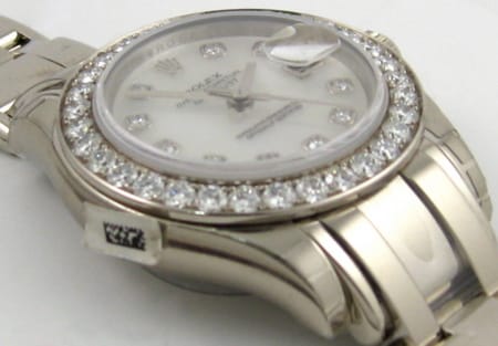 9' Side Shot of Ladies Masterpiece Datejust Pearlmaster