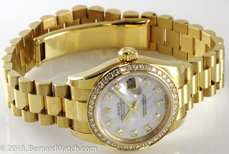 Front View of Ladies Datejust President