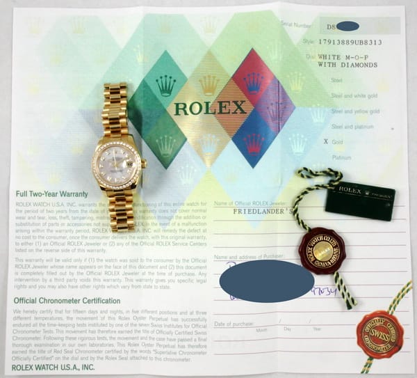 Paper shot of Ladies Datejust President