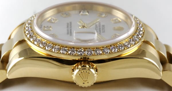 Crown Side Shot of Ladies Datejust President