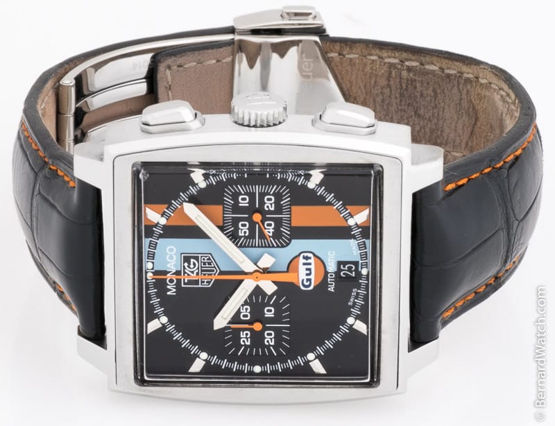 Front View of Monaco Chronograph 'Gulf' Limited Edition