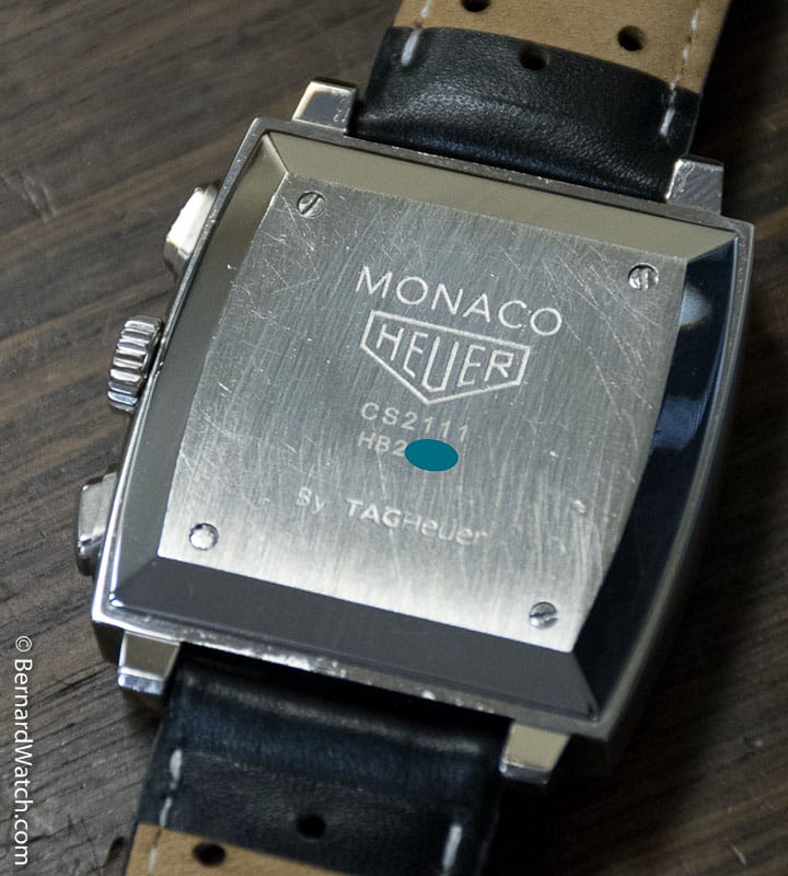 Caseback of Monaco Chronograph 'Heuer Re-Edition'