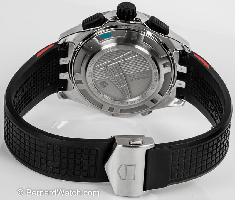 Rear / Band View of Aquaracer 500m Chronograph 'Oracle Edition'