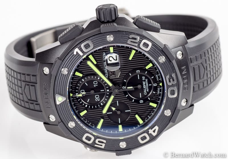 Front View of Aquaracer Chronograph Full Black
