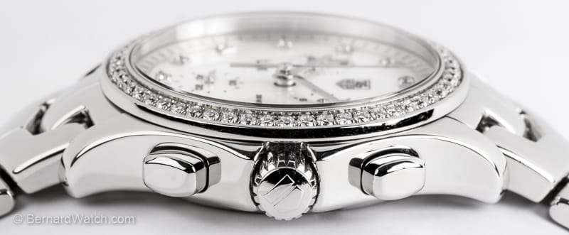 Crown Side Shot of Ladies Link Chronograph
