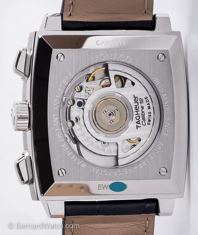 Caseback of Monaco Chronograph