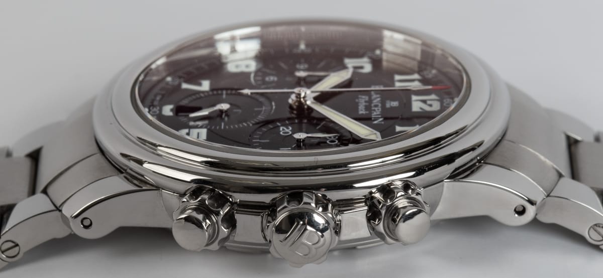 Crown Side Shot of LeMan Flyback Chronograph
