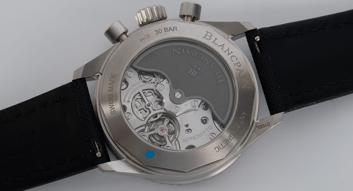 Caseback of Fifty Fathoms Bathyscape Flyback Chronograph