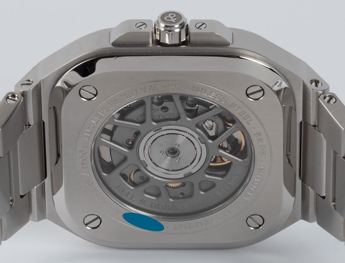 Caseback of BR 05 Grey Steel