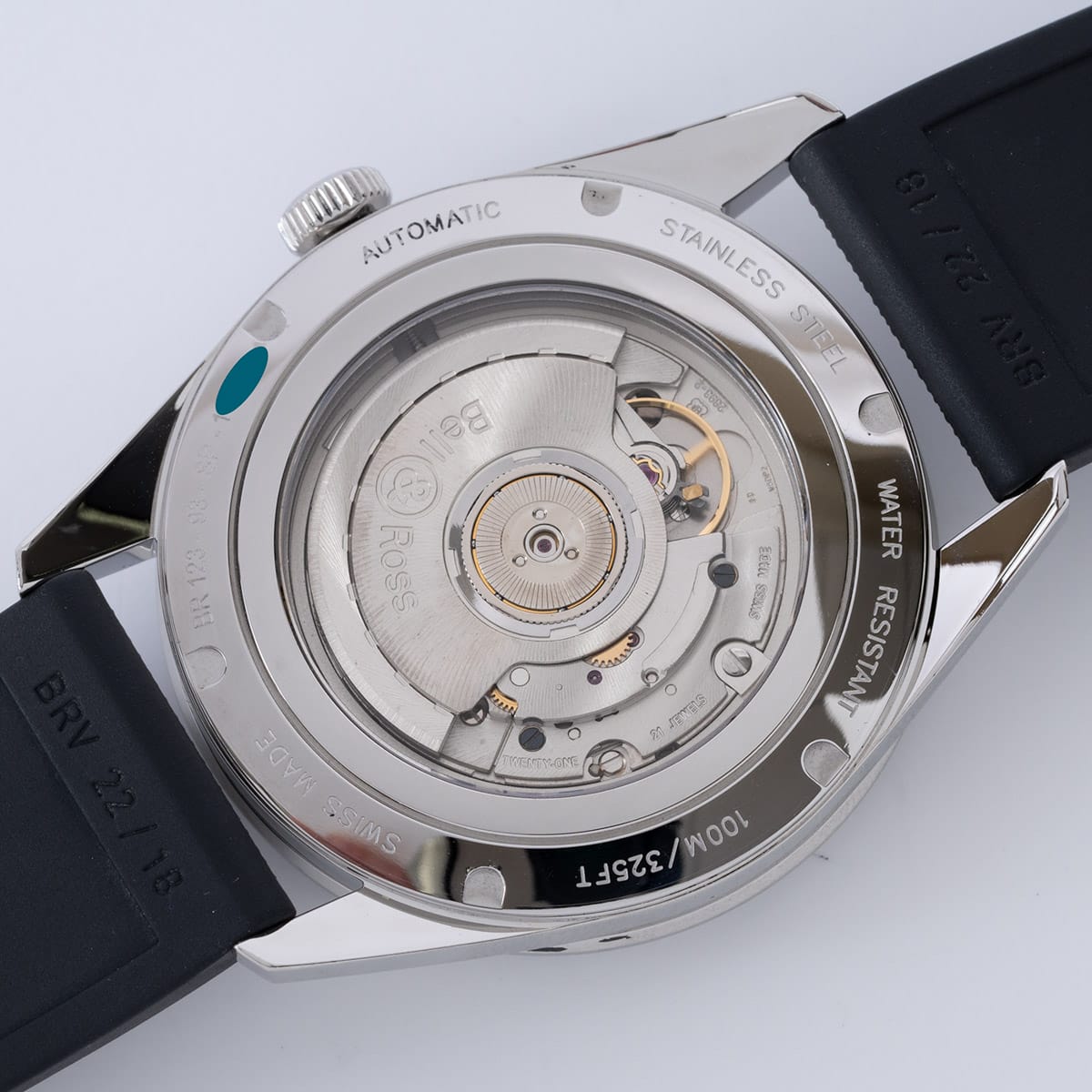 Caseback of BR 123 GMT 24H