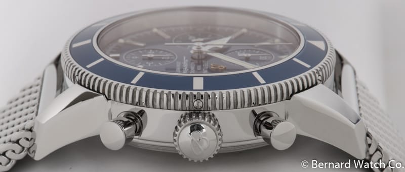 Crown Side Shot of SuperOcean Heritage Chronograph