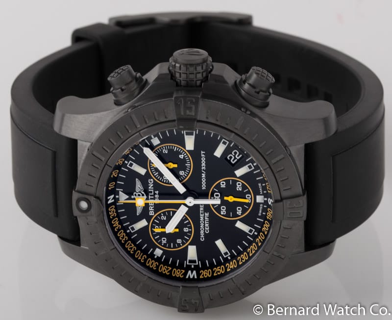 Front View of Avenger Seawolf Chronograph Blacksteel Limited