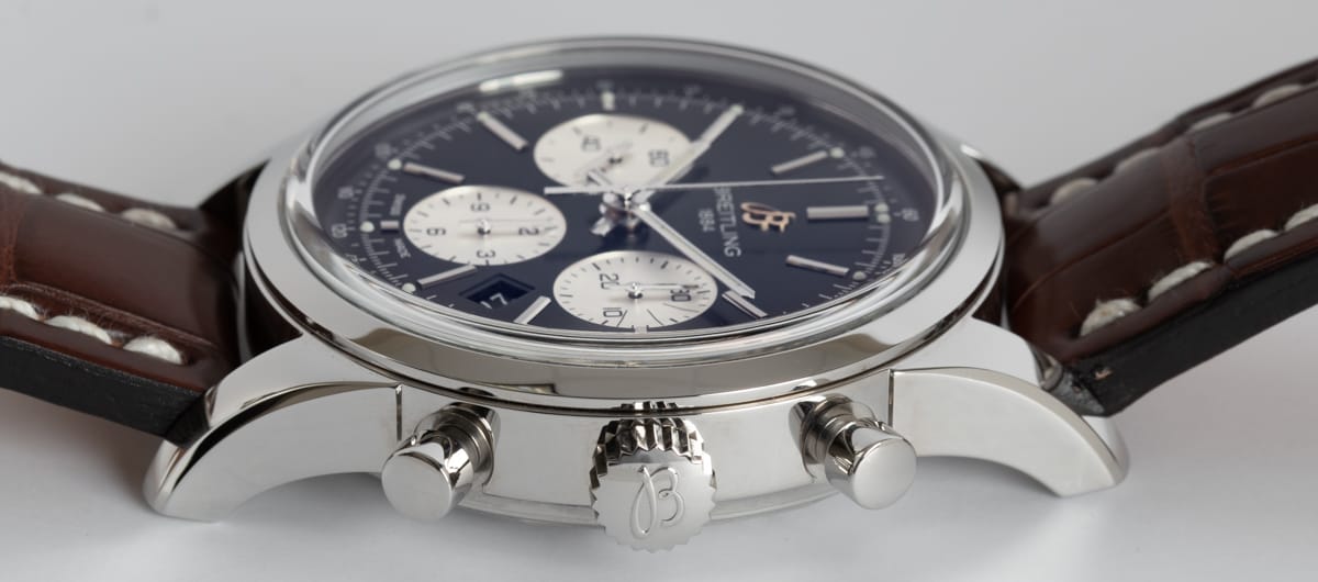 Crown Side Shot of Transocean Chronograph