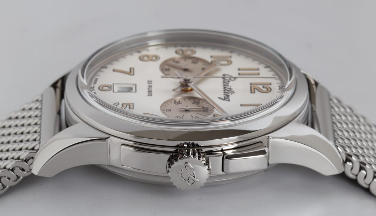 Crown Side Shot of Transocean Chronograph 1915