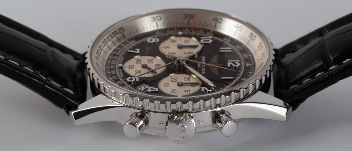 Crown Side Shot of Navitimer Rattrapante LE 38mm