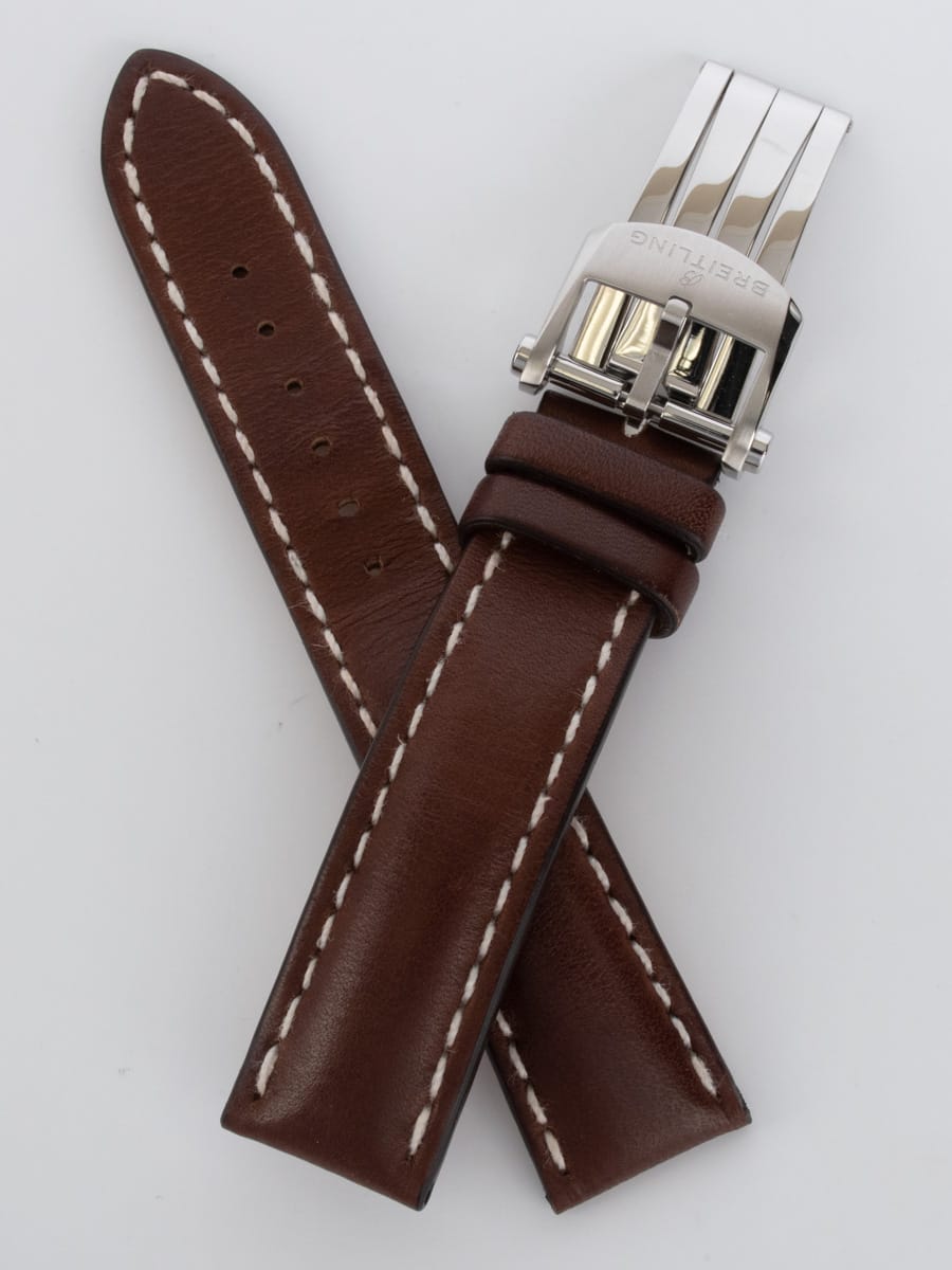 Breitling - Brown Leather Deployant Strap