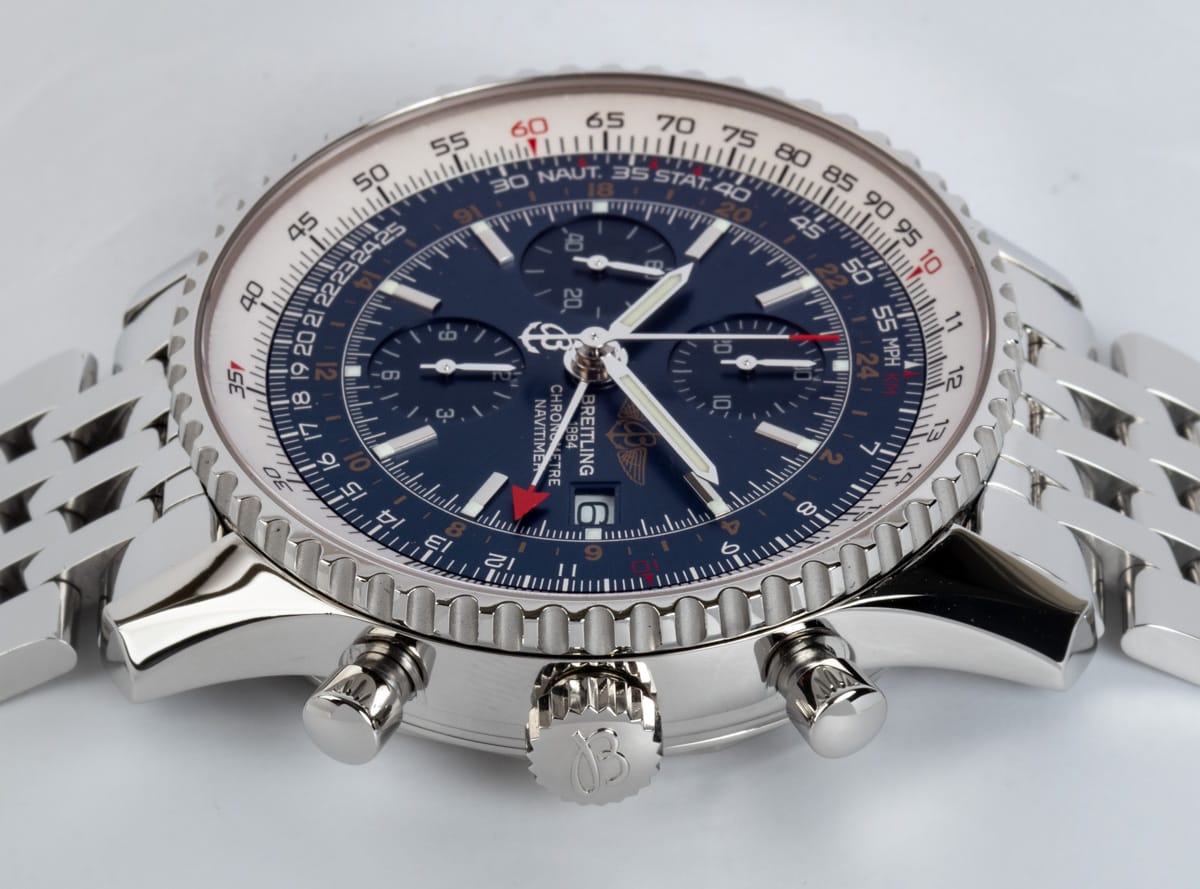 Crown Side Shot of Navitimer Chrono GMT 46