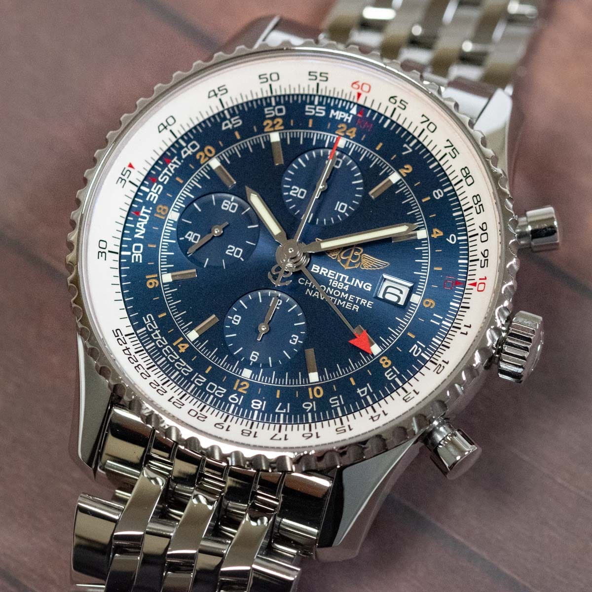 Stylied photo of  of Navitimer Chrono GMT 46